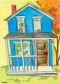 Happy Blue House by Nicole Wong
