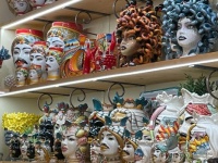 Store with colorful heads