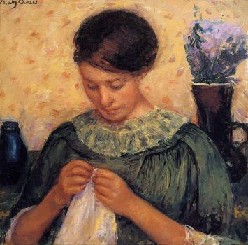 Mary Cassatt--Woman Sewing, 1914