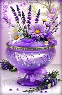 Flowers In Purple Vase