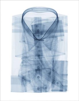 An x-ray image of a shirt