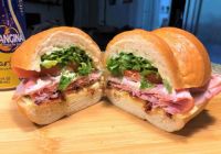 Ham and bacon sandwich