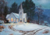 Chapel in the Snow - (Study) by Mark Keathley