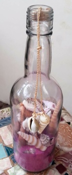 Seashells in a Wine Bottle