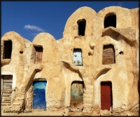 "New doors" on Berber Ksar (13 - 15 c), Tunisia