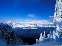 Snowy Crater Lake