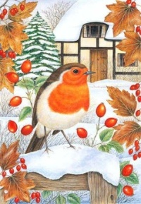 Seasonal Art - Anne Mortimer - Birds - Christmas Songbird