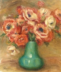 Pierre-Auguste Renoir (French, 1841–1919), Anémones dans un vase vert