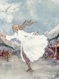 Ice Queen Skates Alone ~ Vintage Illustration