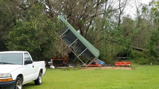 Hurricane Sally Meets Tractor Storage Canopy - Sally Wins!