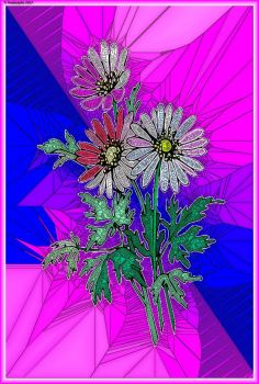 STAINED GLASS FLOWER A67