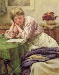 Walter LANGLEY ~ (British 1852-1922) ~ A Quiet Read