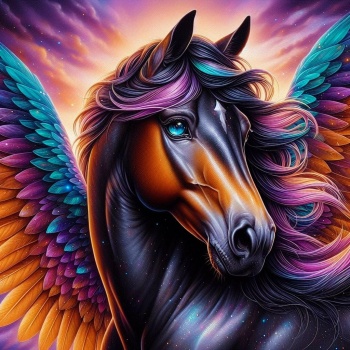 Solve beautiful Pegasus ( medium-graphite, style- hyperrealism) jigsaw ...