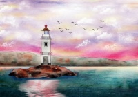 Watercolor Lighthouse (resize 12 to 336 pieces)