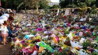 Remembrance Wall of flowers