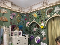 The interior of the Granada shop,  you can see the beautiful fans and hair ornaments.