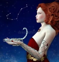 zodiac-series-scorpio-as-beautiful-redhead-woman-zodiac-series-scorpio-as-beautiful-woman-scorpion-her-hand-d-136907318