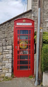 Telephone Box defibrillator and information point, Gwaenysgor, Prestatyn, Wales UK