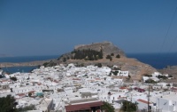 Looking across to Lindos