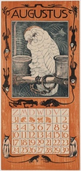August, 1902 - "Cockatoo" by Theodorus van Hoytema - (aka Theo van Hoytema / Dutch, 1863–1917) .