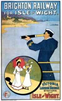 Brighton Railway for Isle of Wight, ca 1900, poster