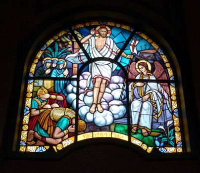Stained glass window in Holy Trinity Cathedral, Addis Ababa