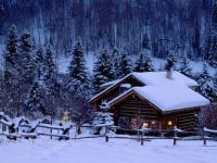 snowy xmas cabin