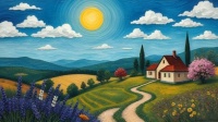 Idyllic Countryside of France – A Naïve Art Escape 🌿🎨