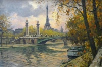 Gustave Madelain—Alexander III Bridge and the banks of the Seine 