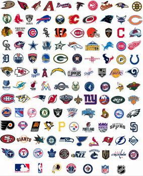 Solve Big 4 Sports Logos jigsaw puzzle online with 154 pieces