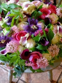 Happiness  is...Bouquet of Roses,Calla & Passion Flowers.