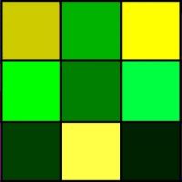 Green, Light Green, and Yellow (9 squares)