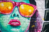 Urban Graffiti Woman in Sunglasses