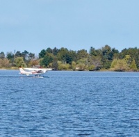 A float plane landing in Lake Superior