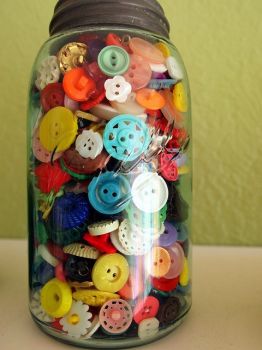 Jar full of pretty buttons