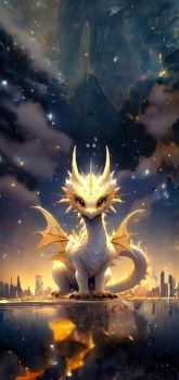 Cute gold dragon