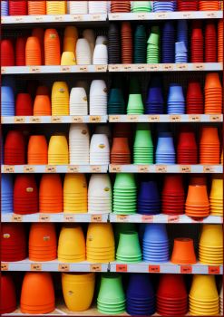 colourful pots