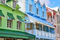 Pastel houses in Castries, St Lucia