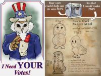 VacaDude VOTE Poster and Bobblehead Owlet