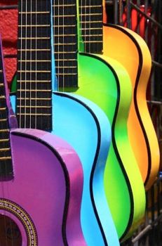 Guitar rainbow colors