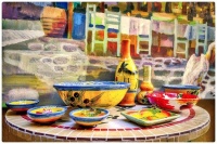 Hand Made and Hand Painted Assortment of Ceramic Tableware