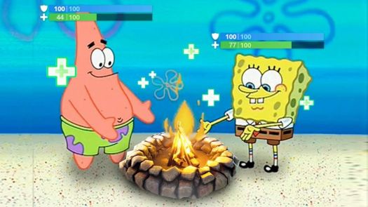 Fortnite Healing Meme Solve Spongebob And Patrick Is Healing Fortnite Meme Jigsaw Puzzle Online With 40 Pieces