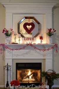 Valentine Day Mantel