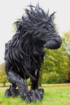 London Street Art made of recycled tires