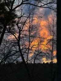 The clouds on fire