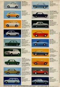 Price list of FIAT - cars in May 1971