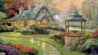 Spring Cottage and Well, resizable 15 to 390 pieces