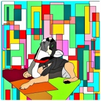 Colourful Dog Art Illustration