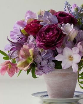 Happiness is : A  Floral Arrangement in shades of Lilac and Pink!