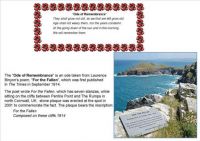 Ode of Remembrance plaque 2013